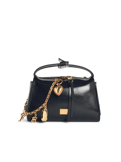 DOLCE & GABBANA DOLCE & GABBANA 'VICTORY' BLACK LEATHER HANDBAG