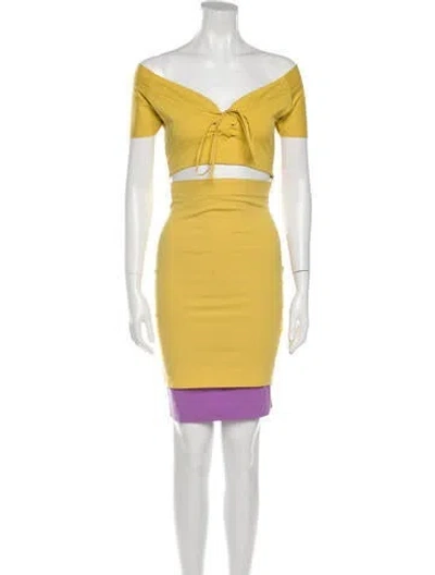 Pre-owned Dolce & Gabbana Vintage 1990's Skirt Set In Yellow