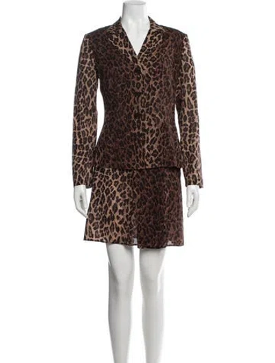Pre-owned Dolce & Gabbana Vintage 1990's Skirt Suit In Brown