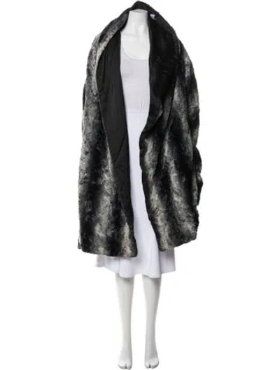Pre-owned Dolce & Gabbana Vintage 1991 Faux Fur Coat In Gray