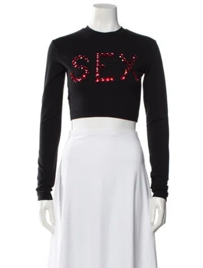 Pre-owned Dolce & Gabbana Vintage 1992 Crop Top In Black