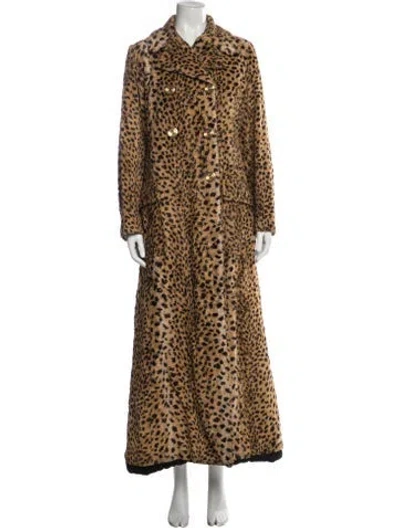 Pre-owned Dolce & Gabbana Vintage 1994 Faux Fur Coat In Neutrals