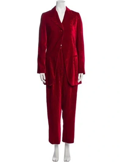 Pre-owned Dolce & Gabbana Vintage 1994 Pantsuit In Red