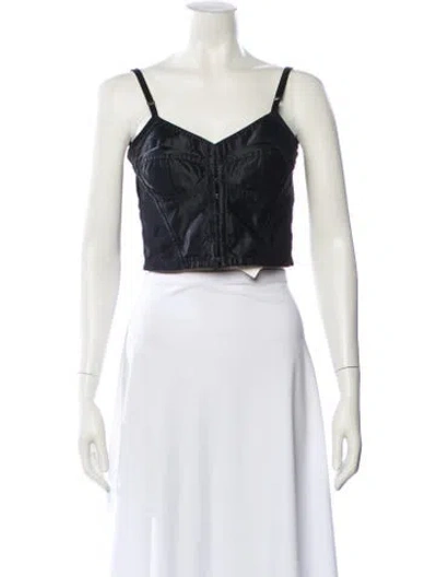 Pre-owned Dolce & Gabbana Vintage 1995 Crop Top In Black