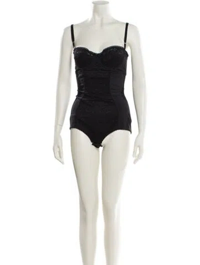 Pre-owned Dolce & Gabbana Vintage 1996 Bodysuit In Black
