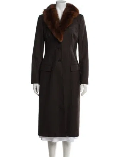 Pre-owned Dolce & Gabbana Vintage 1997 Coat In Blue/brown