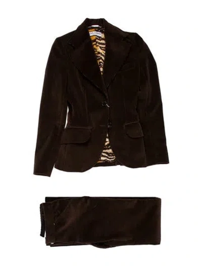 Pre-owned Dolce & Gabbana Vintage 1999 Pantsuit W/ Tags In Brown