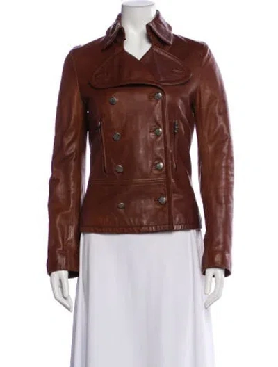 Pre-owned Dolce & Gabbana Vintage 2000's Biker Jacket In Brown