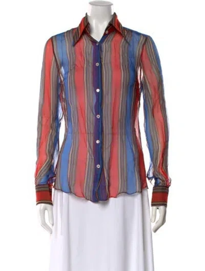 Pre-owned Dolce & Gabbana Vintage 2000 Blouse In Blue