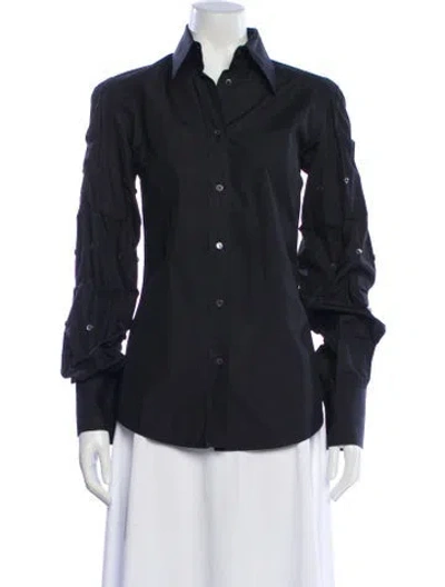 Pre-owned Dolce & Gabbana Vintage 2000's Button-up Top In Black