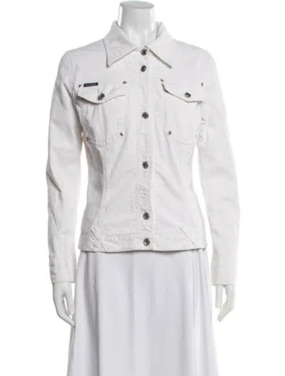 Pre-owned Dolce & Gabbana Vintage 2000's Denim Jacket In Neutrals