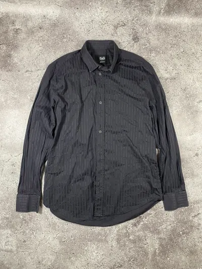 Pre-owned Dolce & Gabbana Vintage 2000's  Shirt Lines Miami Vibe In Black