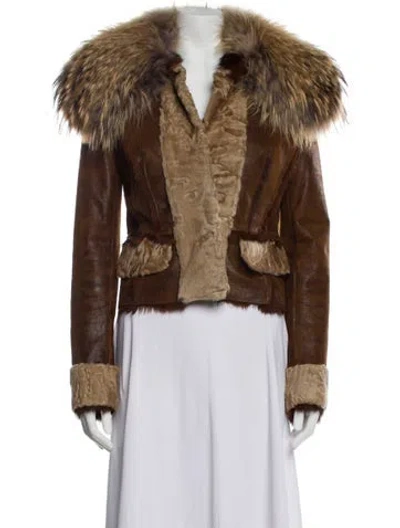 Pre-owned Dolce & Gabbana Vintage 2000's Fur Jacket In Brown
