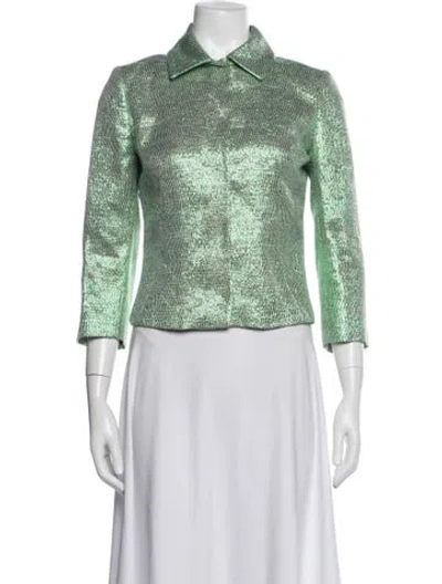 Pre-owned Dolce & Gabbana Vintage 2000's Jacket In Green/metallic