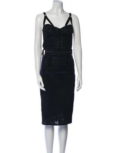 Pre-owned Dolce & Gabbana Vintage 2000's Skirt Set In Black