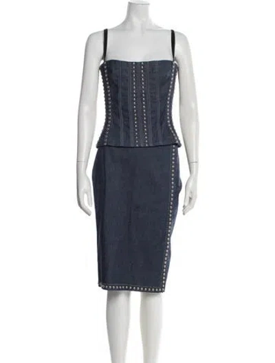 Pre-owned Dolce & Gabbana Vintage 2000 Skirt Set In Blue