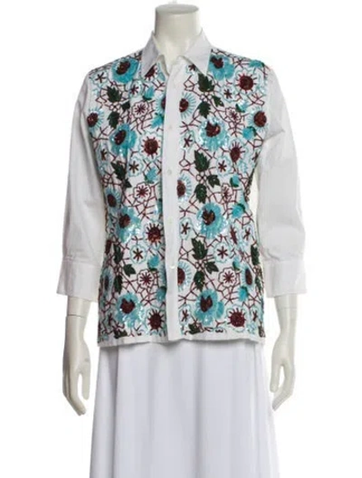 Pre-owned Dolce & Gabbana Vintage 2001 Button-up Top In White