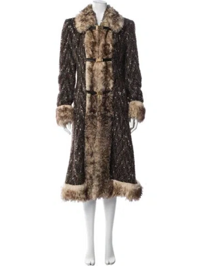 Pre-owned Dolce & Gabbana Vintage 2001 Coat In Brown/neutrals