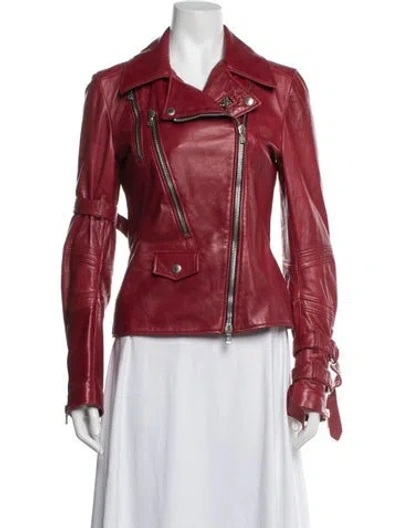 Pre-owned Dolce & Gabbana Vintage 2003 Biker Jacket In Red