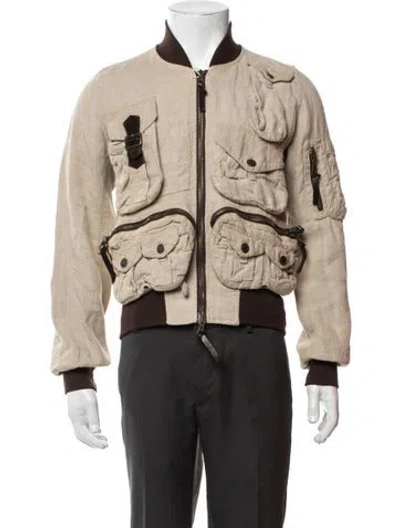 Pre-owned Dolce & Gabbana Vintage 2003 Bomber Jacket W/ Tags In Brown