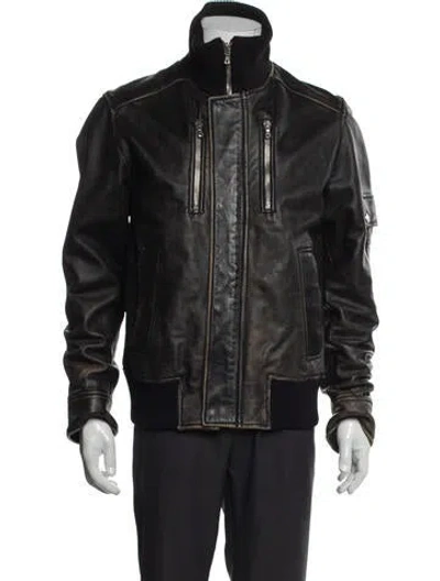 Pre-owned Dolce & Gabbana Vintage 2003 Moto Jacket In Gray
