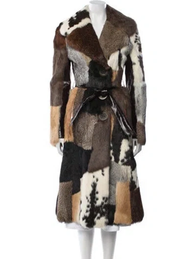 Pre-owned Dolce & Gabbana Vintage 2005 Fur Coat In Multi