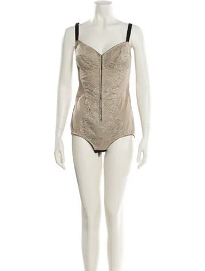 Pre-owned Dolce & Gabbana Vintage 2010 Bodysuit In Neutral