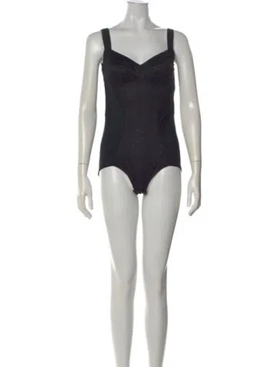 Pre-owned Dolce & Gabbana Vintage 2012 Bodysuit In Black
