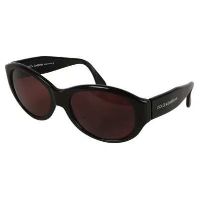 Pre-owned Dolce & Gabbana Vintage 90's  511s Black Frame & Rose Lenses Oval Fly Sunglasses In Red