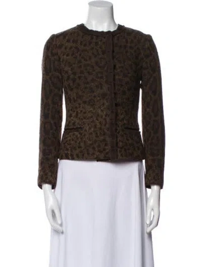 Pre-owned Dolce & Gabbana Vintage Animal Print Jacket In Brown