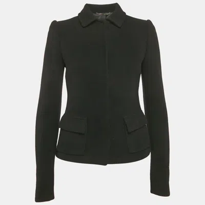 Pre-owned Dolce & Gabbana Vintage Black Felt Wool Jacket M
