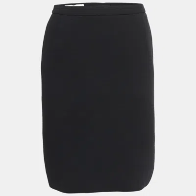 Pre-owned Dolce & Gabbana Vintage Black Wool-blend Pencil Skirt M