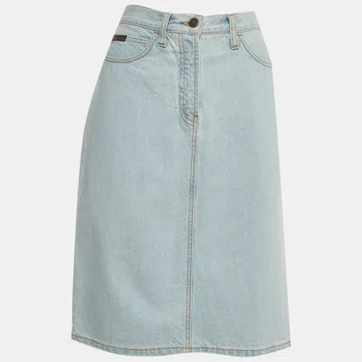Pre-owned Dolce & Gabbana Vintage Blue Denim Pencil Skirt M
