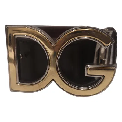 Pre-owned Dolce & Gabbana Vintage Brown Leather Belt Size 85 Cm Women's 1990s