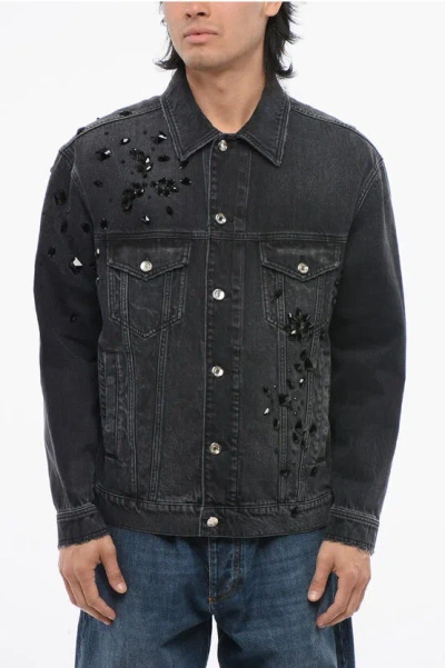 Dolce & Gabbana Vintage Detailed Denim Jacket With Rhinestones