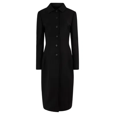Pre-owned Dolce & Gabbana Vintage  2000's Wool Black Coat