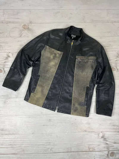 Pre-owned Dolce & Gabbana Vintage Dolce Gabbana Leather Jacket 90's Usa Moto In Black