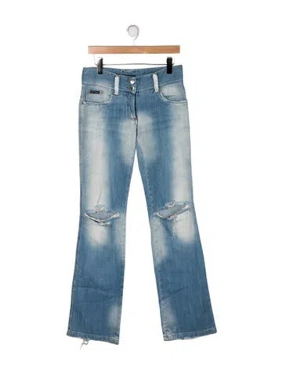 Pre-owned Dolce & Gabbana Vintage Flared Jeans In Blue