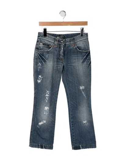 Pre-owned Dolce & Gabbana Vintage Flared Jeans In Blue