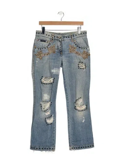 Pre-owned Dolce & Gabbana Vintage Flared Jeans In Blue