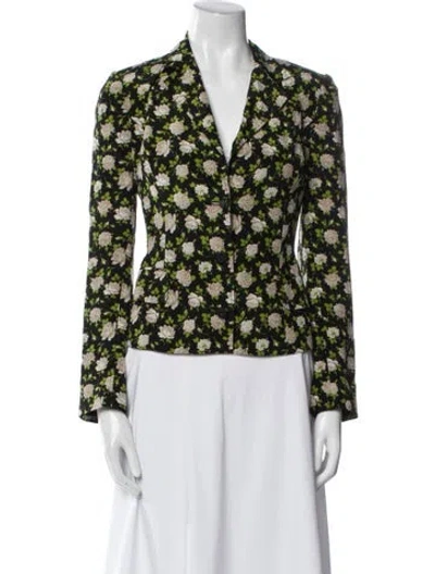 Pre-owned Dolce & Gabbana Vintage Floral Print Blazer In Black
