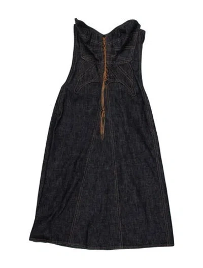 Pre-owned Dolce & Gabbana Vintage Knee-length Dress In Blue