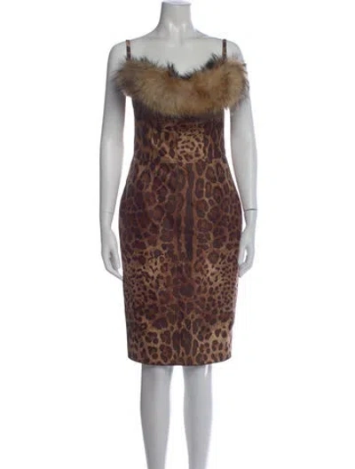 Pre-owned Dolce & Gabbana Vintage Knee-length Dress In Brown