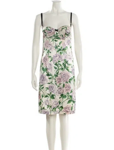 Pre-owned Dolce & Gabbana Vintage Knee-length Dress In Purple
