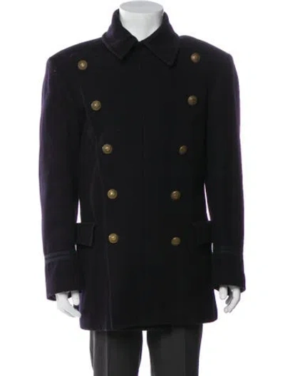 Pre-owned Dolce & Gabbana Vintage Late 1980's - Early 1990's Peacoat In Blue