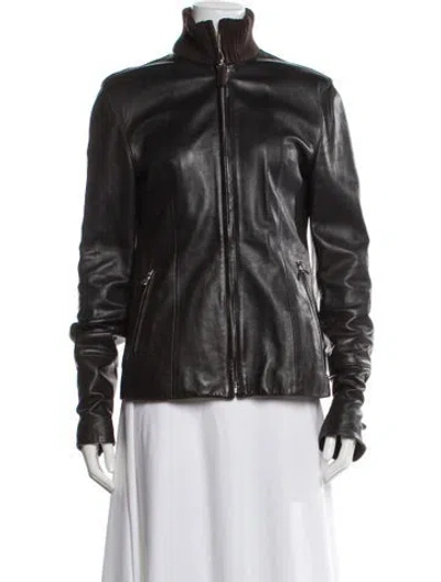 Pre-owned Dolce & Gabbana Vintage Late 1990's - Early 2000's Biker Jacket In Brown