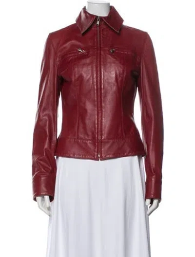 Pre-owned Dolce & Gabbana Vintage Late 1990's - Early 2000's Biker Jacket In Red