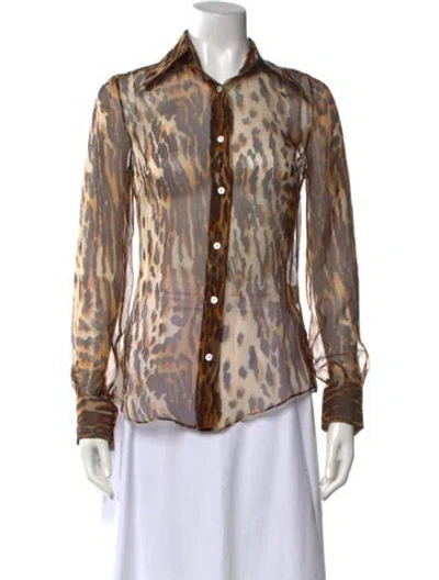 Pre-owned Dolce & Gabbana Vintage Late 1990's - Early 2000's Blouse In Brown