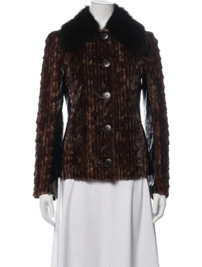 Pre-owned Dolce & Gabbana Vintage Late 1990's - Early 2000's Fur Jacket In Brown