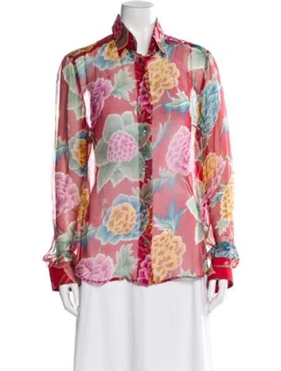 Pre-owned Dolce & Gabbana Vintage Late 2000's - Early 2010's Blouse In Red